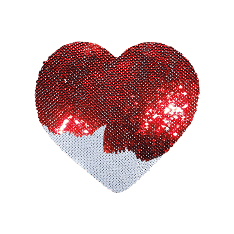CODE 8803 FLIP SEQUINS ADHESIVE HEART Size 22X19cm